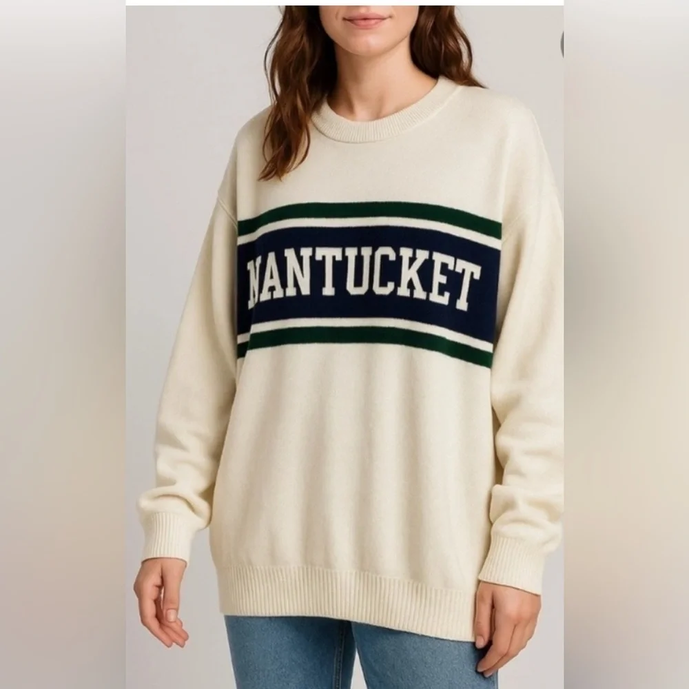 Nantucket Oversized crewneck sweater Mens size XS Womens S M Moonrise boating